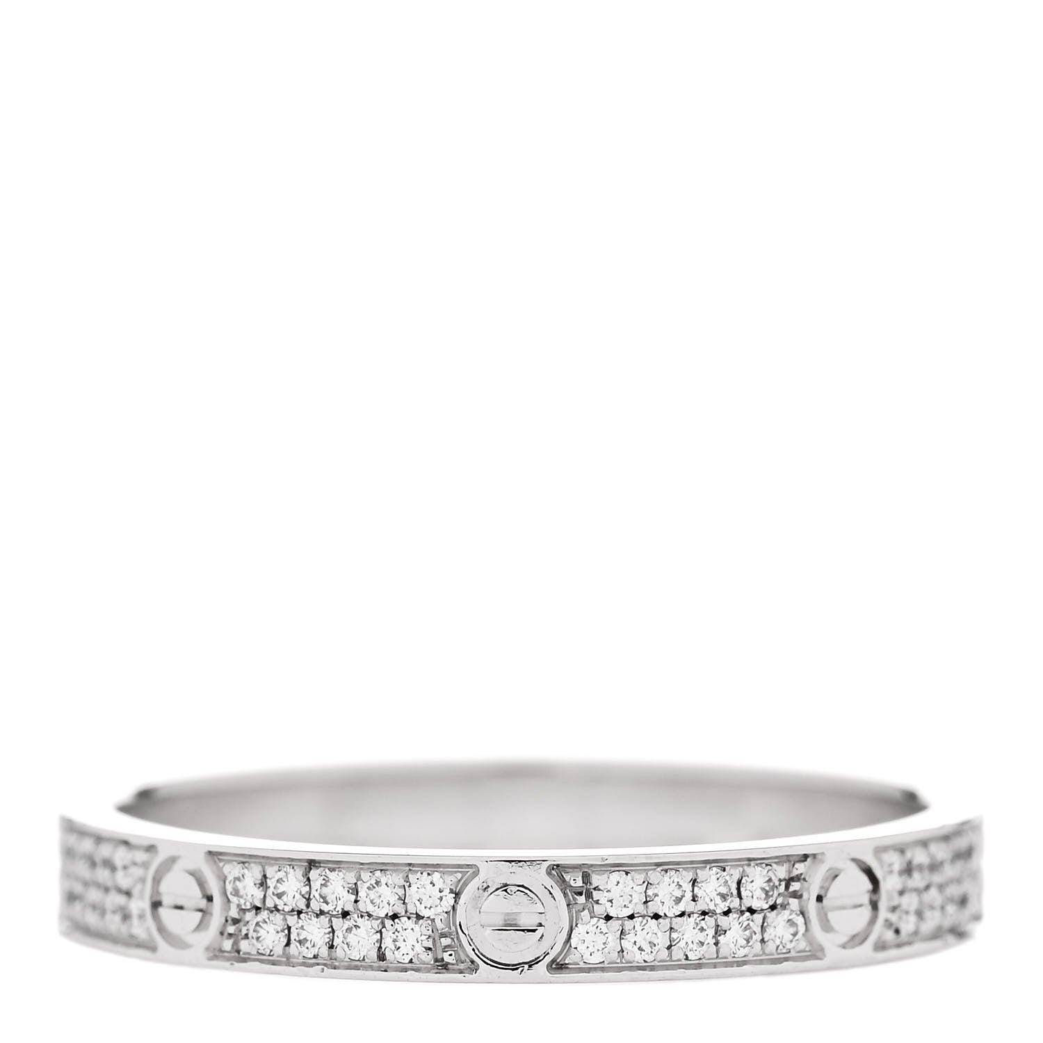 Cartier 18K White Gold Diamond 2.6mm LOVE Paved Band Ring 52 6 3 of 6