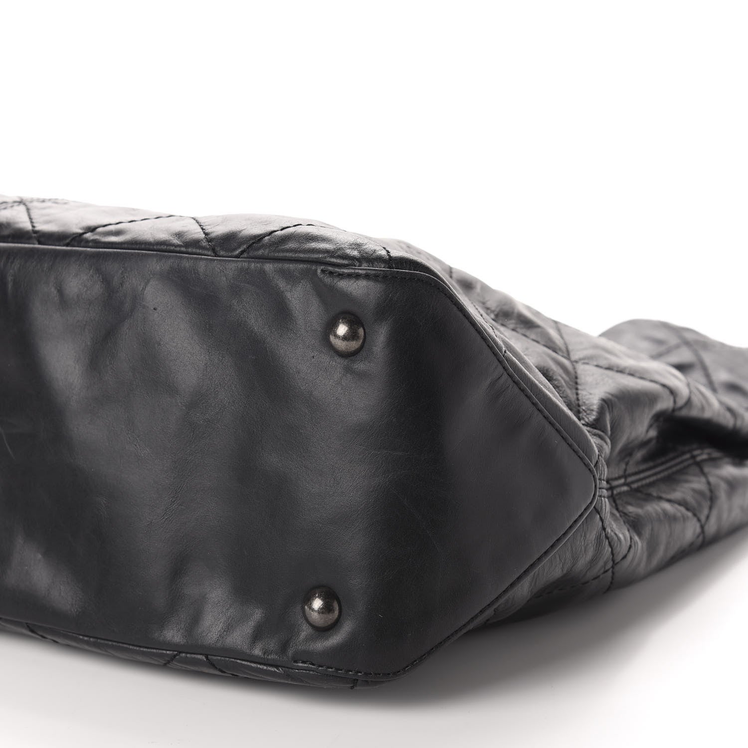 Chanel Aged Calfskin Quilted Coco Supple Hobo Black 7 of 10