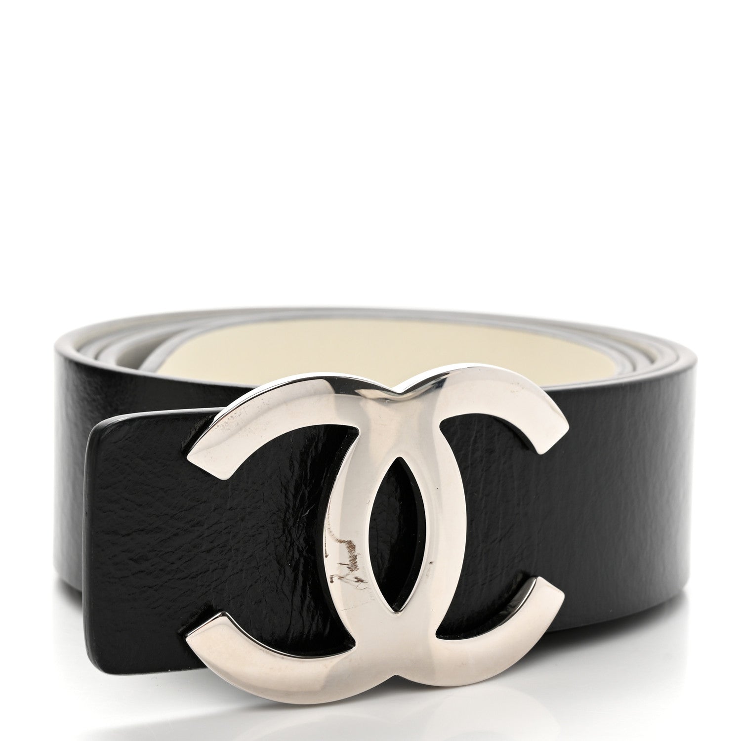 Chanel Calfskin CC Reversible Belt 95 38 Black White 2 of 6