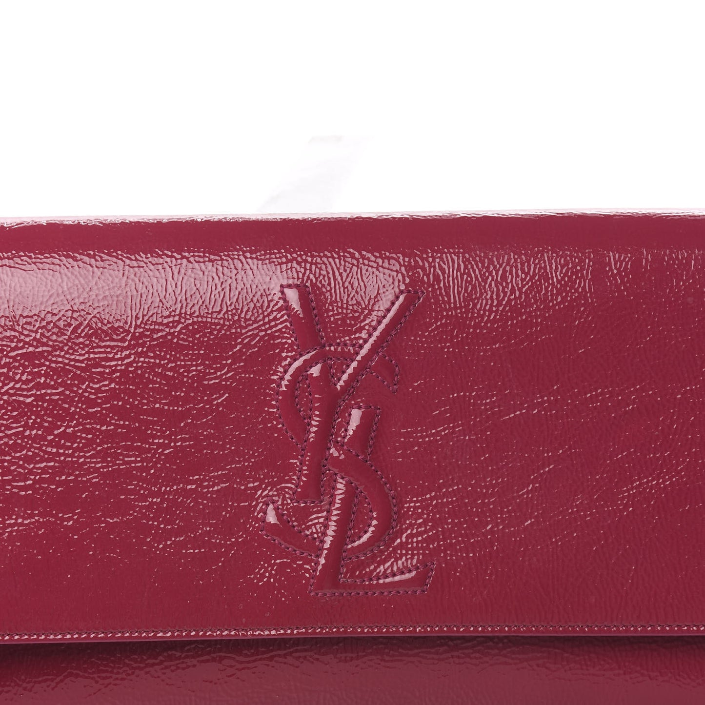 Textured Patent Monogram Large Belle De Jour Clutch Fuchsia