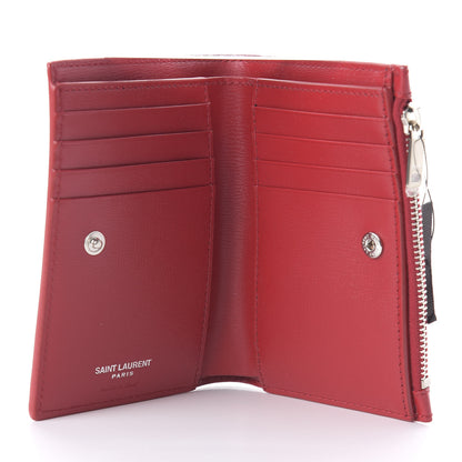 Saint Laurent Smooth Calfskin Monogram Zipped Two-Part Wallet Red 5 of 10