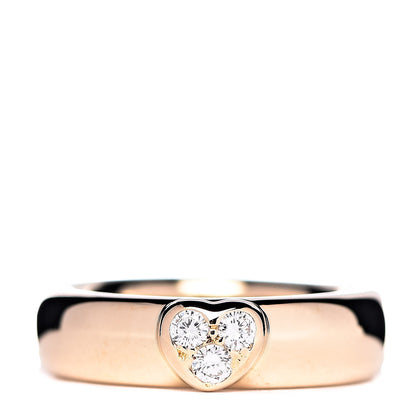 Tiffany 18K Yellow Gold Diamond Heart Band Ring 47 4.25 1 of 5