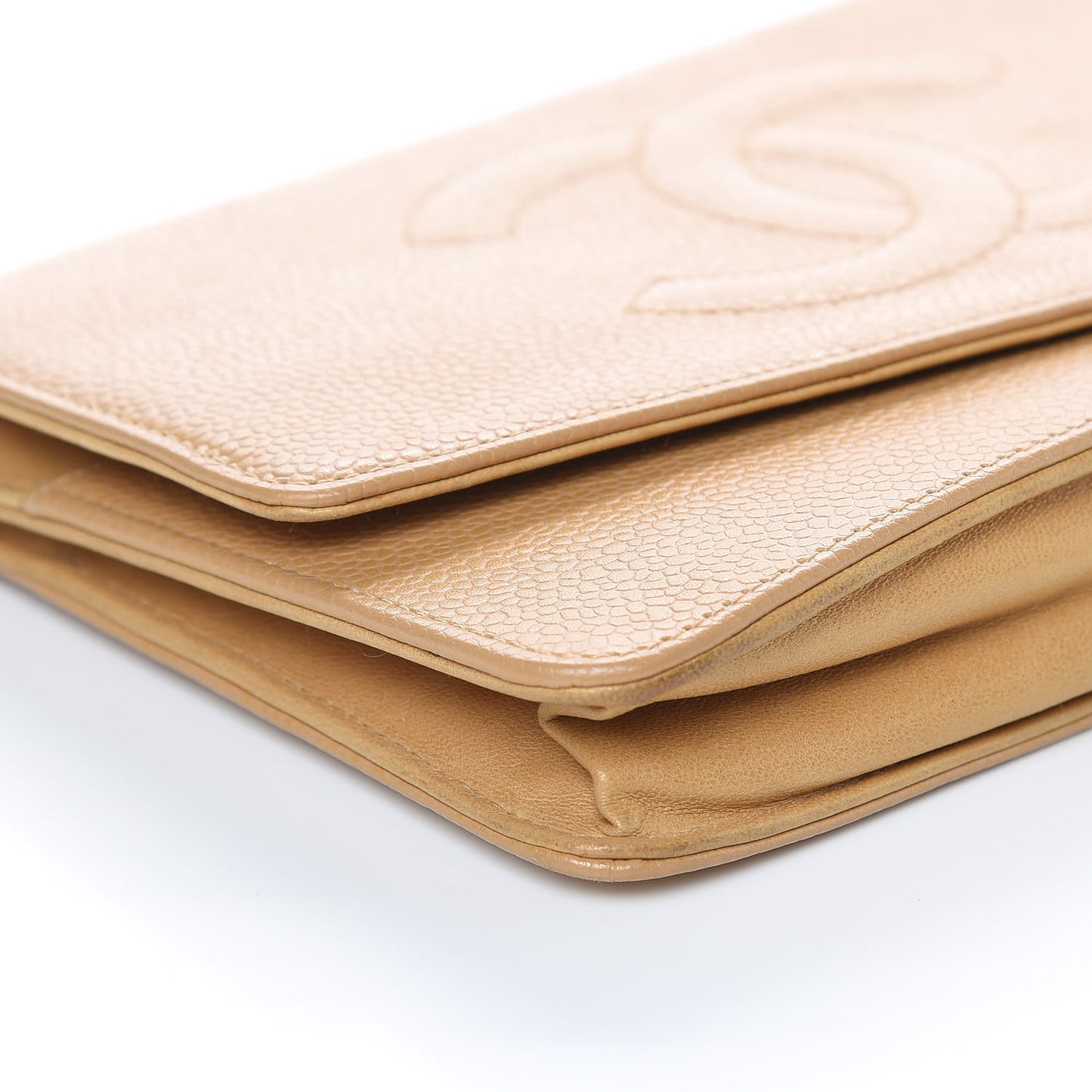 Caviar Timeless CC Wallet On Chain WOC Beige