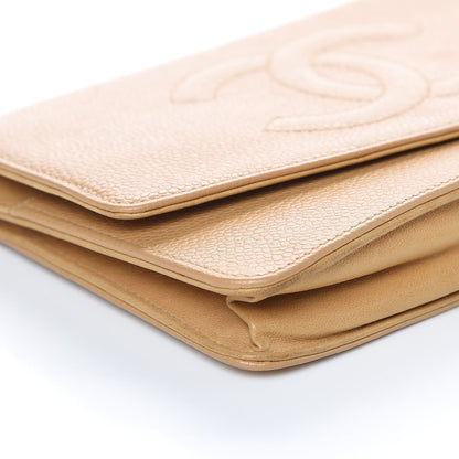 Chanel Caviar Timeless CC Wallet On Chain WOC Beige 9 of 14
