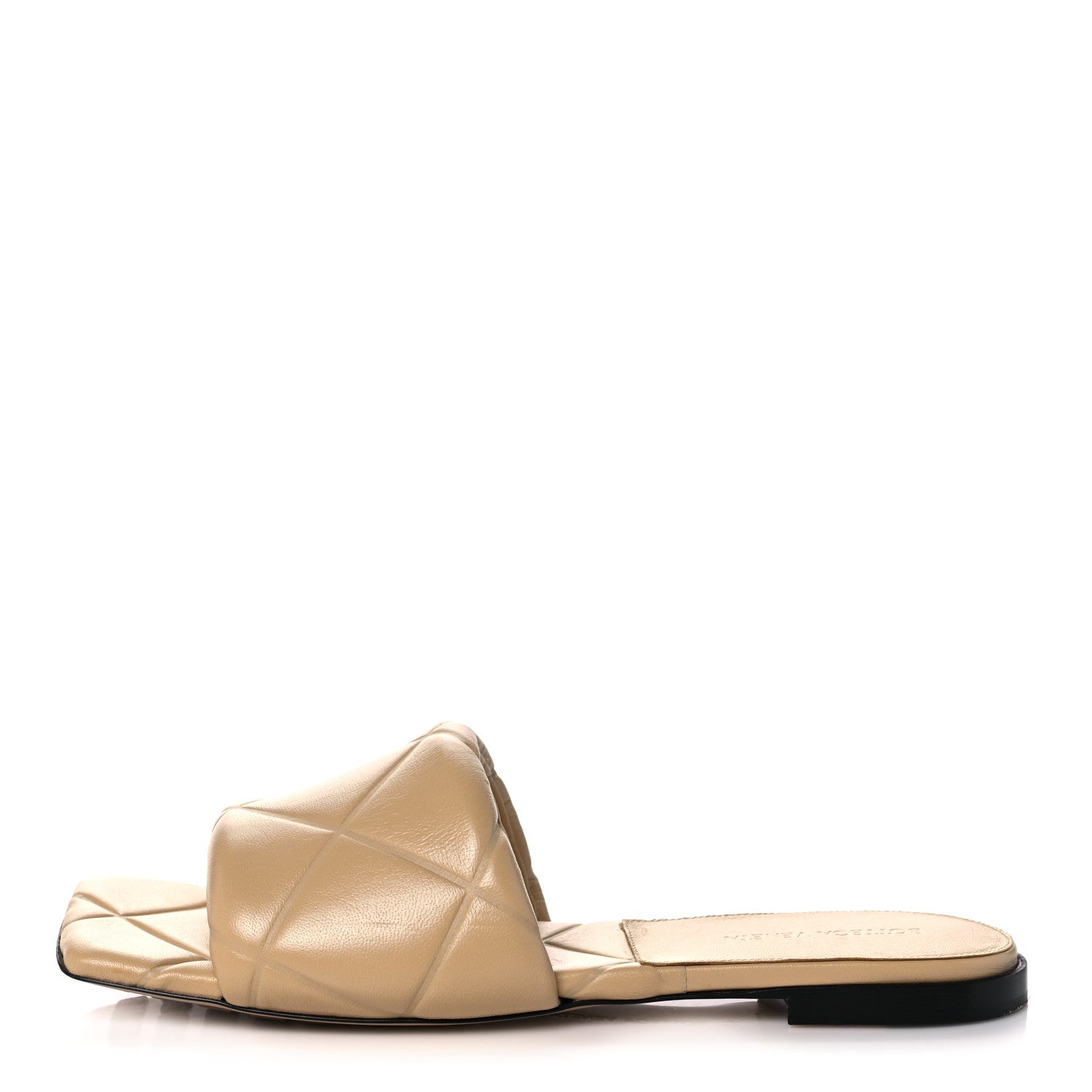Bottega Veneta Nappa Quilted Rubber Lido Flat Sandals 41 Cane Sugar 1 of 8