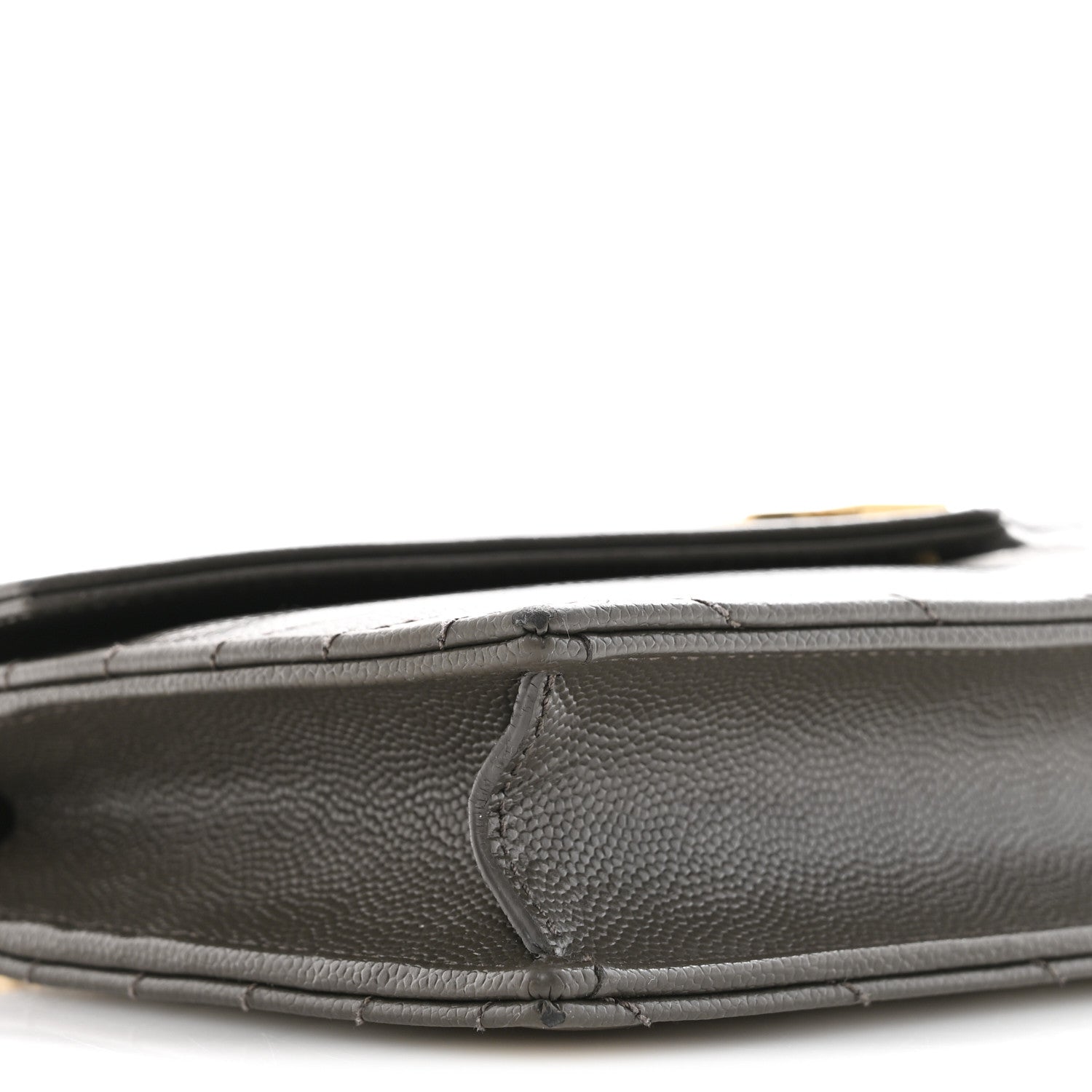 Saint Laurent Grain De Poudre Matelasse Chevron Monogram Envelope Chain Wallet Pebble 9 of 13