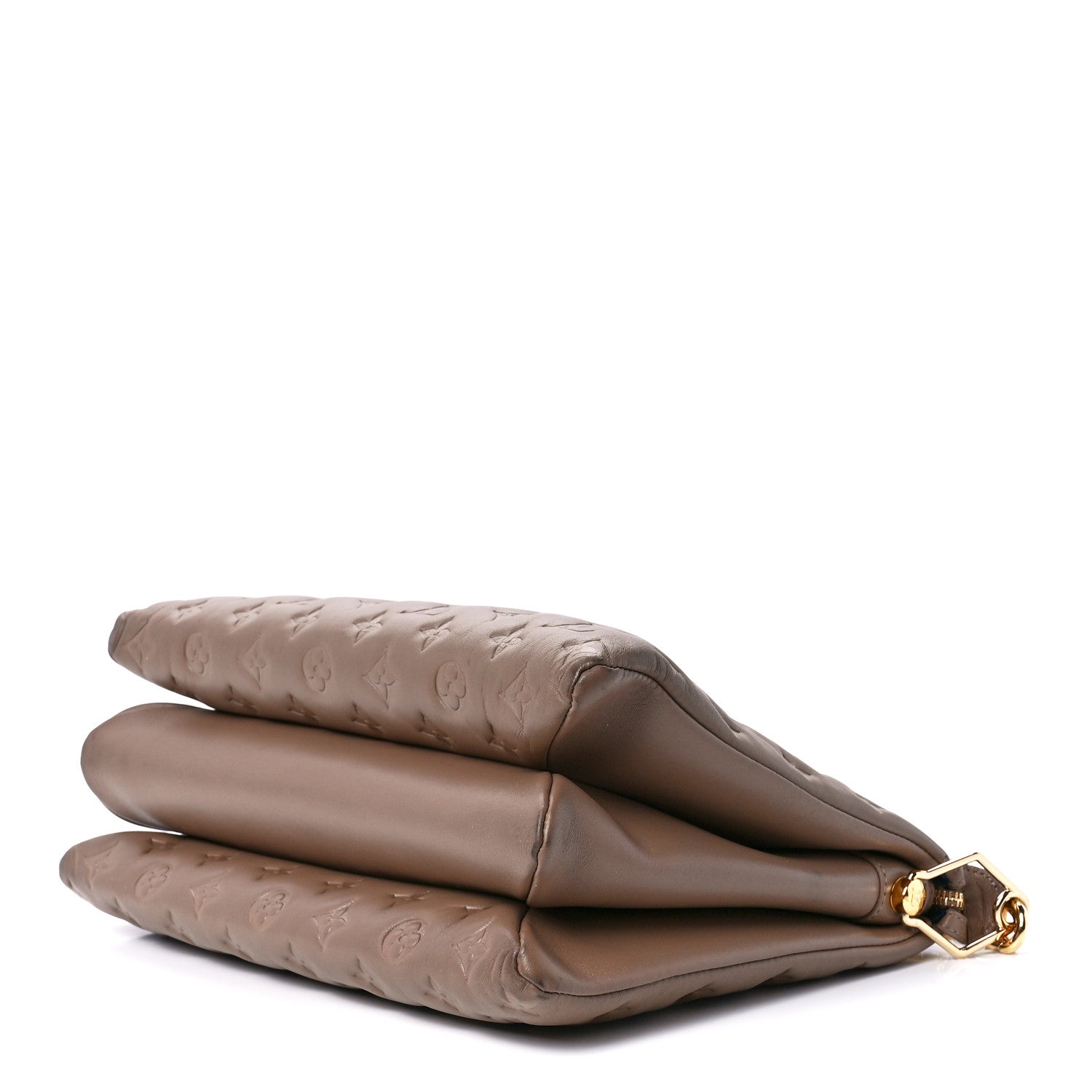 Louis Vuitton Lambskin Embossed Monogram Coussin MM Taupe 10 of 12