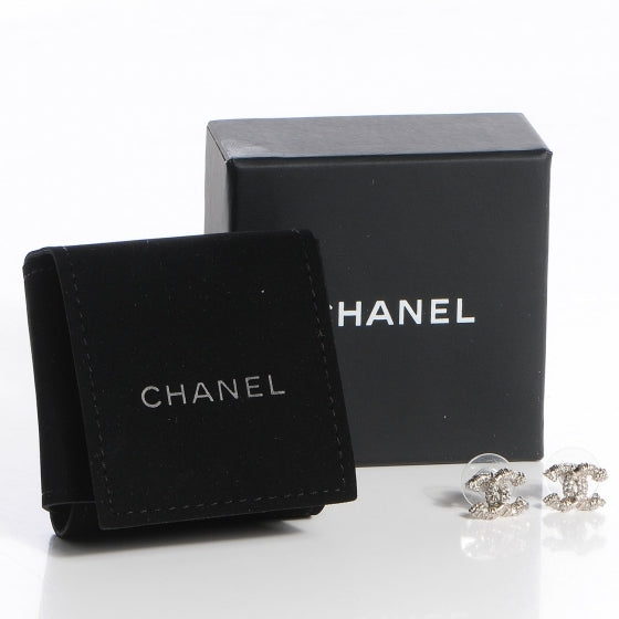 Crystal CC Earrings Silver