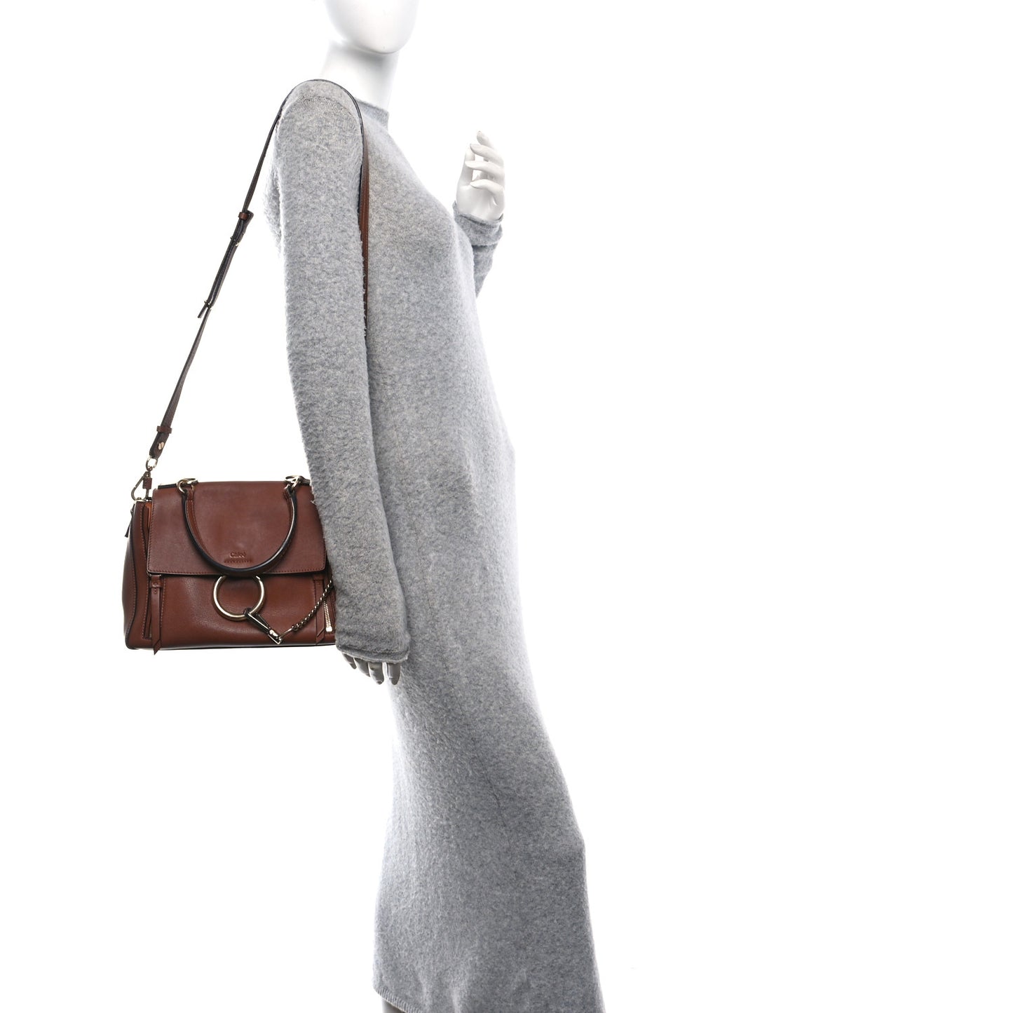 Calfskin Small Faye Day Shoulder Bag Tan