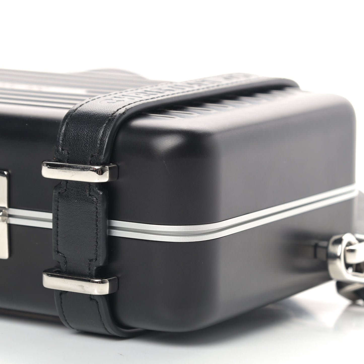 X RIMOWA Aluminum Personal Clutch On Strap Black