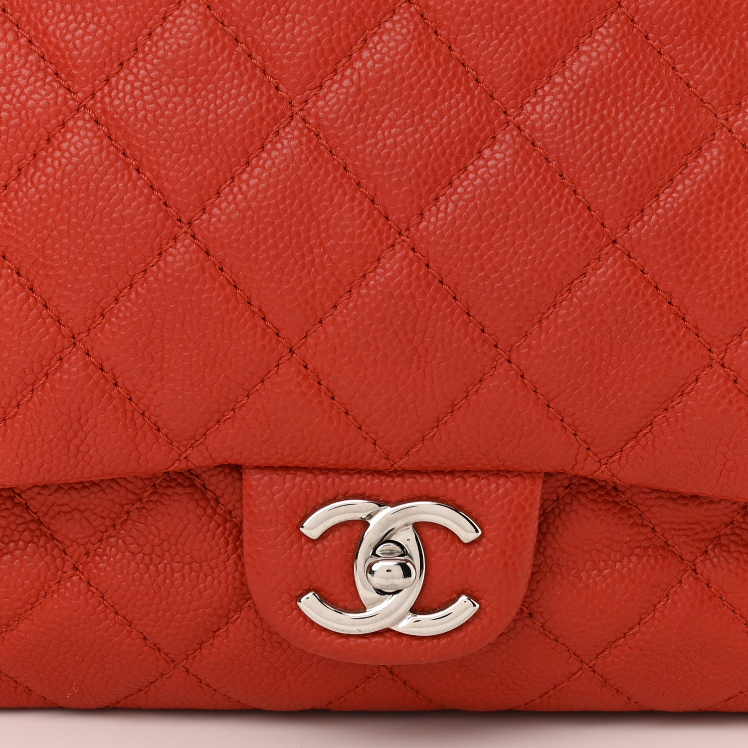 Chanel Caviar Quilted Travel Flap Tote Red 7 of 9