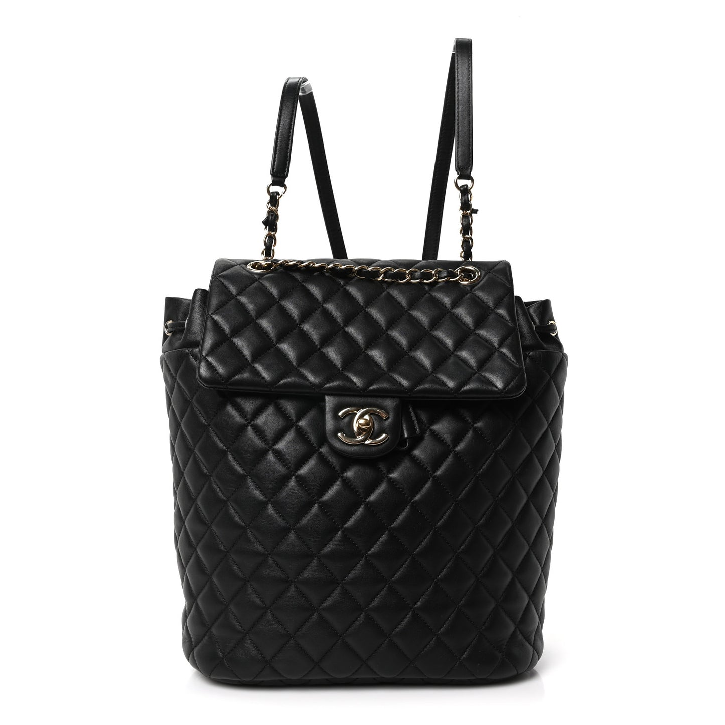 Lambskin Quilted Large Urban Spirit Backpack Black