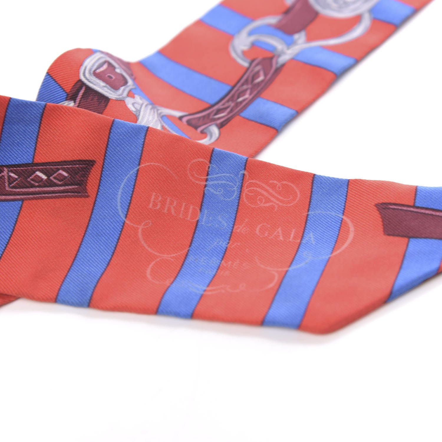 Hermes Silk Brides De Gala Bayaderes Twilly Rouge Bleu Roy Acajou 2 of 5