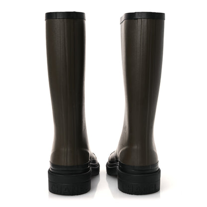 Chanel Caoutchouk CC High Boots 35 Khaki Black 6 of 15