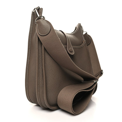 Hermes Taurillon Clemence Evelyne III PM Etoupe 3 of 11