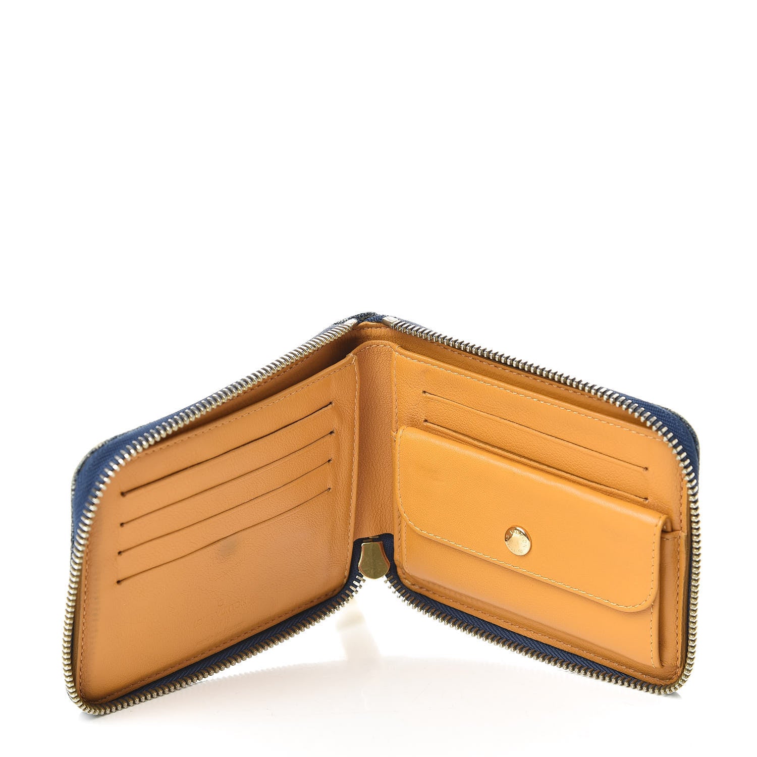 Louis Vuitton Denim Zip Compact Wallet Blue 5 of 7