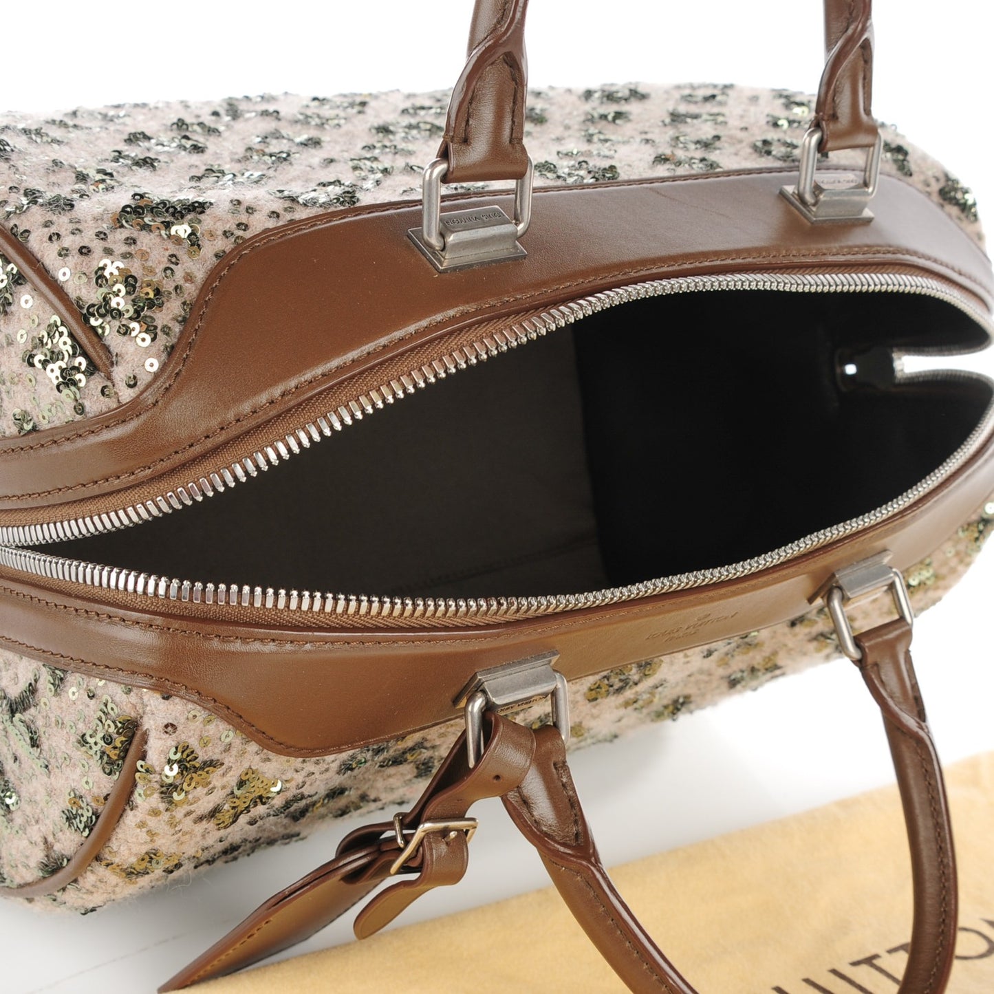 Sequin Monogram Sunshine Express Speedy Kaki