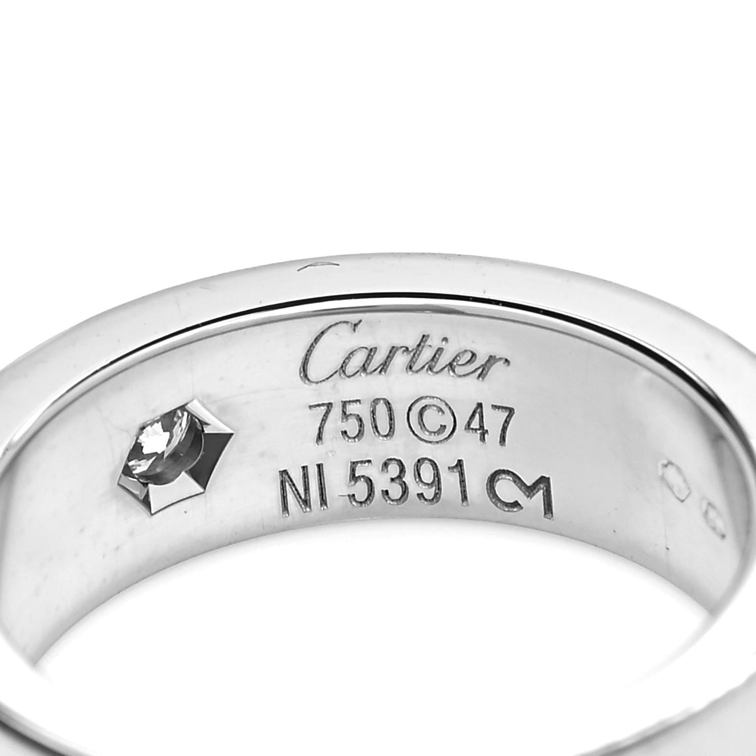 Cartier 18K White Gold 3 Diamond 5.5mm LOVE Ring 47 4 4 of 4