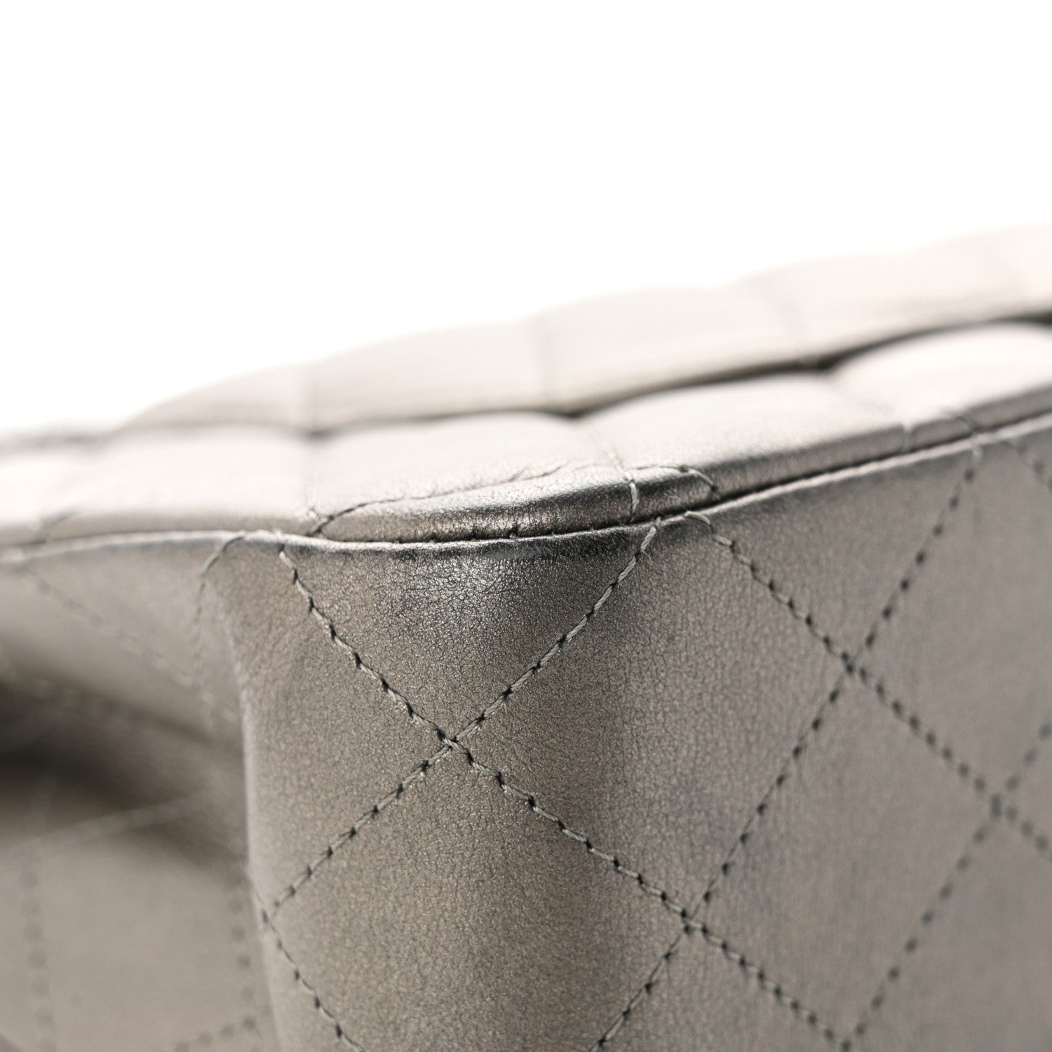 Chanel Metallic Calfskin Quilted Medium Double Flap Ruthenium 11 of 16