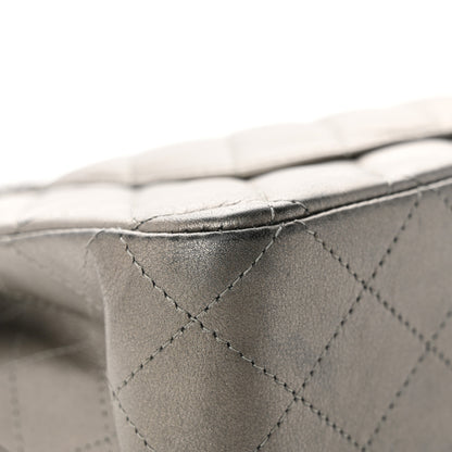 Chanel Metallic Calfskin Quilted Medium Double Flap Ruthenium 11 of 16