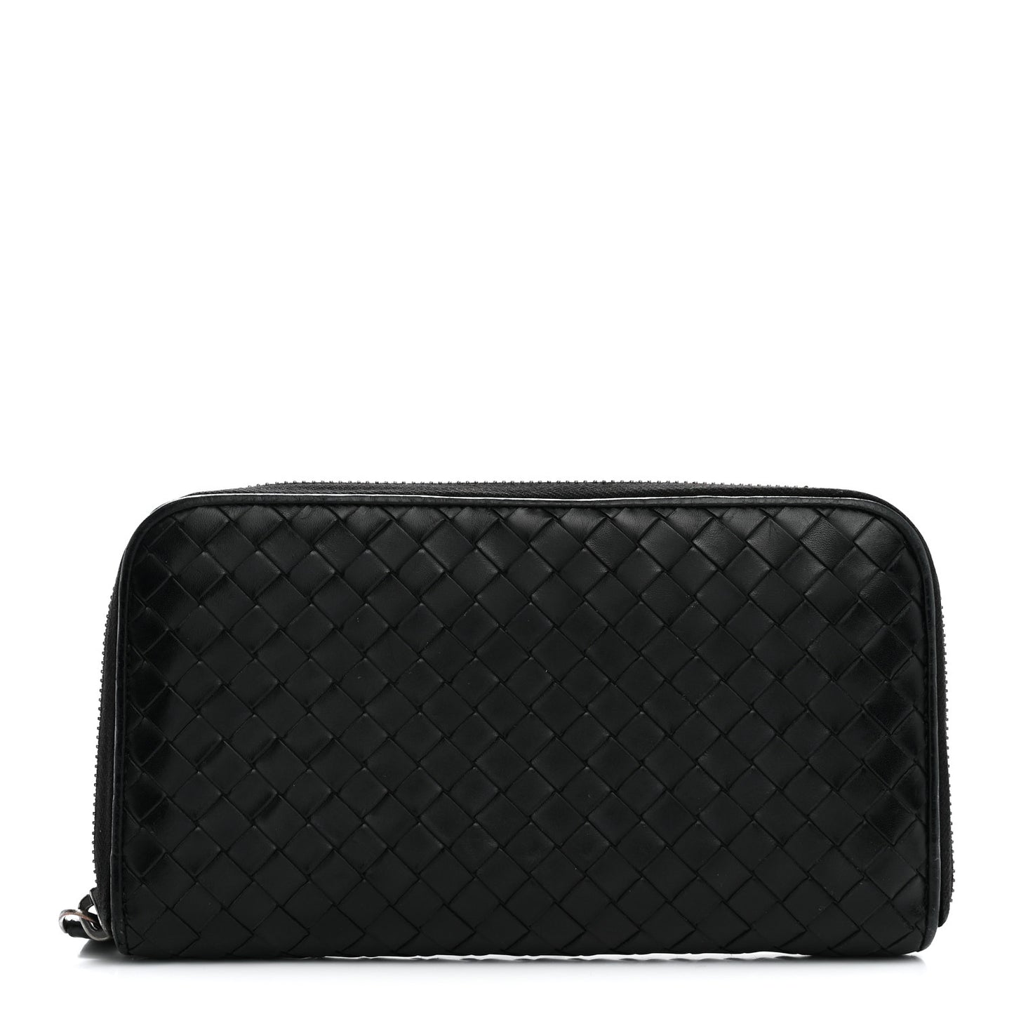 Nappa Intrecciato Zip Around Wallet Black