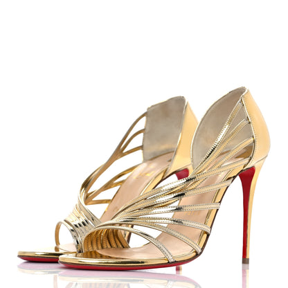 Christian Louboutin Specchio Norina 100 Sandals 39 Gold 3 of 8