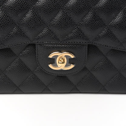 Chanel Caviar Quilted Jumbo Double Flap Black 9 of 9