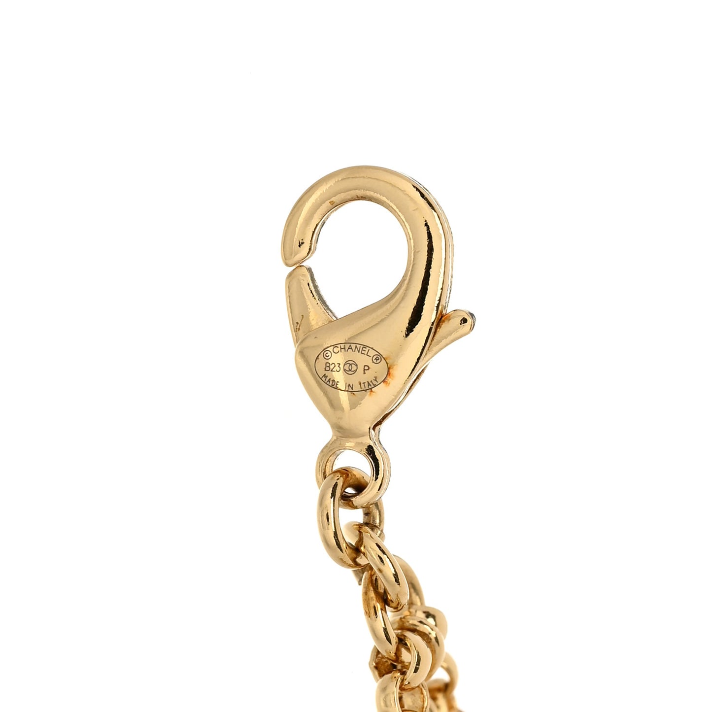 Crystal CC Heart Link Bracelet Gold