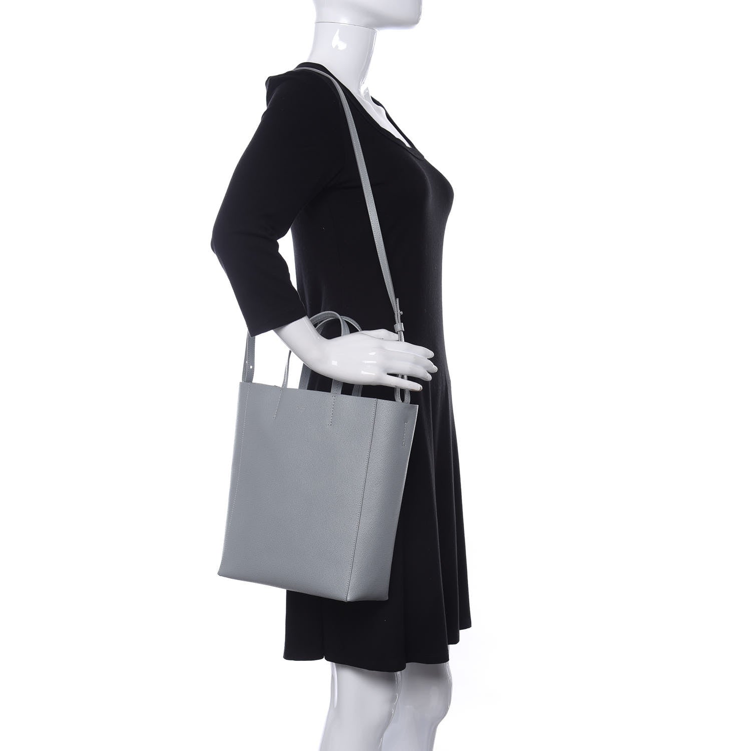 Celine Grained Calfskin Small Vertical Cabas Mineral 2 of 11