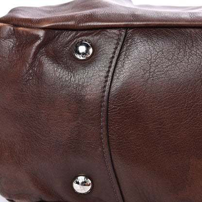 Prada Soft Calf Pleated Two Pocket Hobo Bruciato 8 of 19