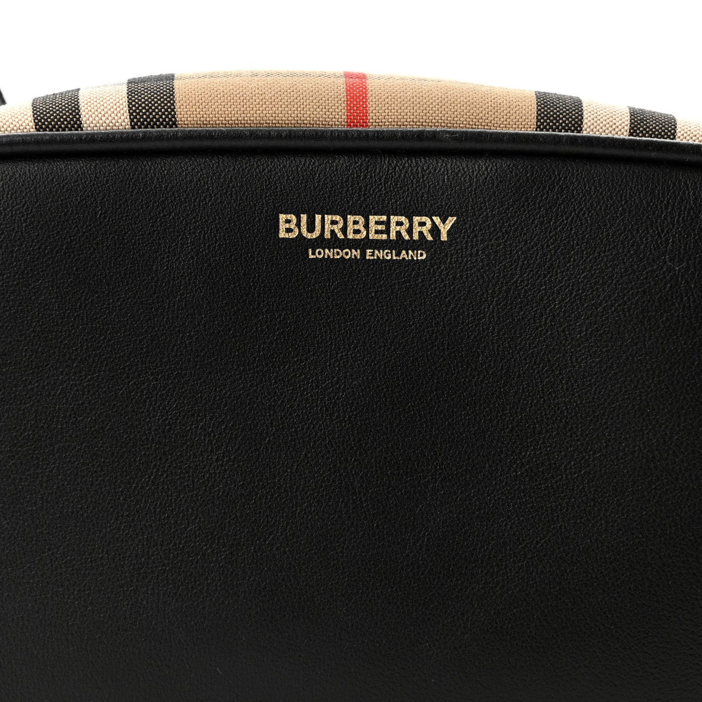 Calfskin Vintage Check Half Cube Crossbody Bag Black