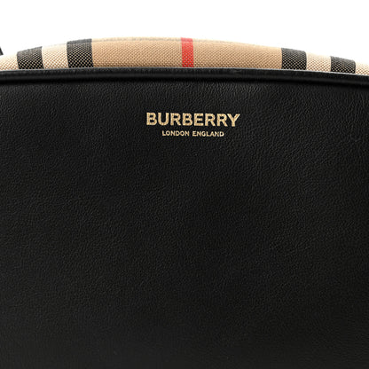 Burberry Calfskin Vintage Check Half Cube Crossbody Bag Black 8 of 10