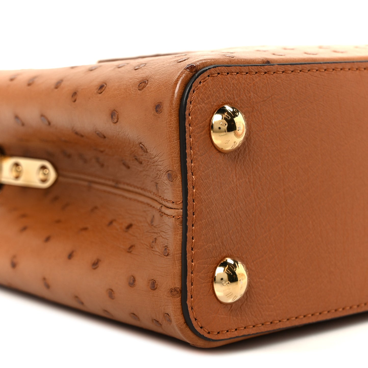 Ostrich Capucines BB Cognac