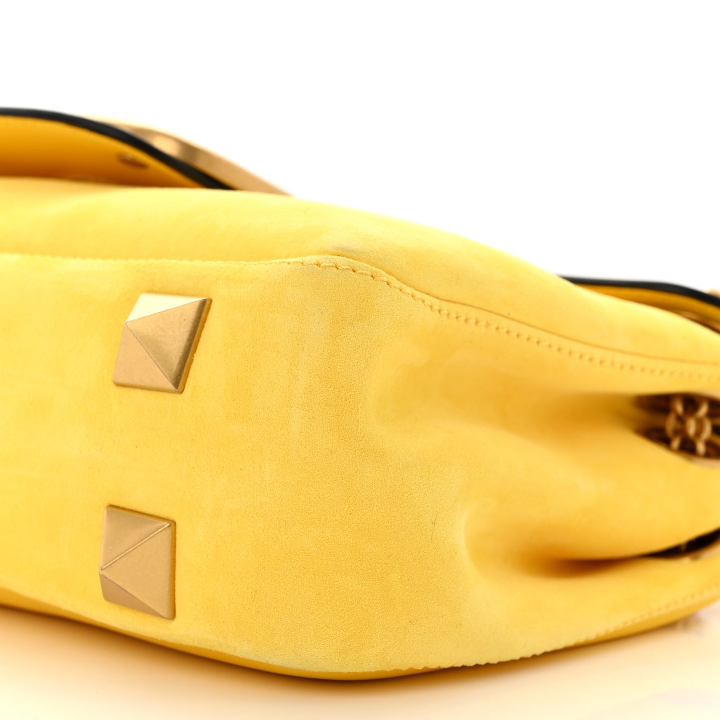 Nappa Stud Sign Shoulder Bag Bright Lemon