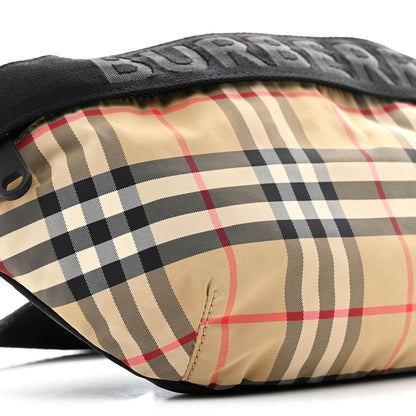 Burberry Nylon Vintage Check Sonny Bum Bag Archive Beige Black 8 of 9