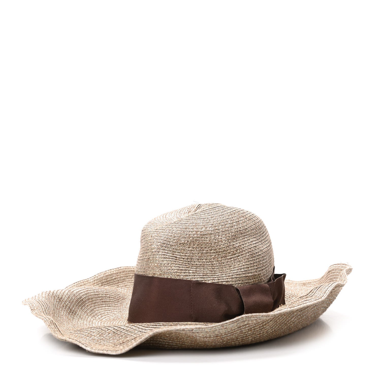 Gucci Straw Wide Brim Hat M Brown 1 of 5