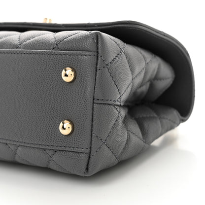 Chanel Caviar Quilted Mini Coco Handle Flap Grey 10 of 10