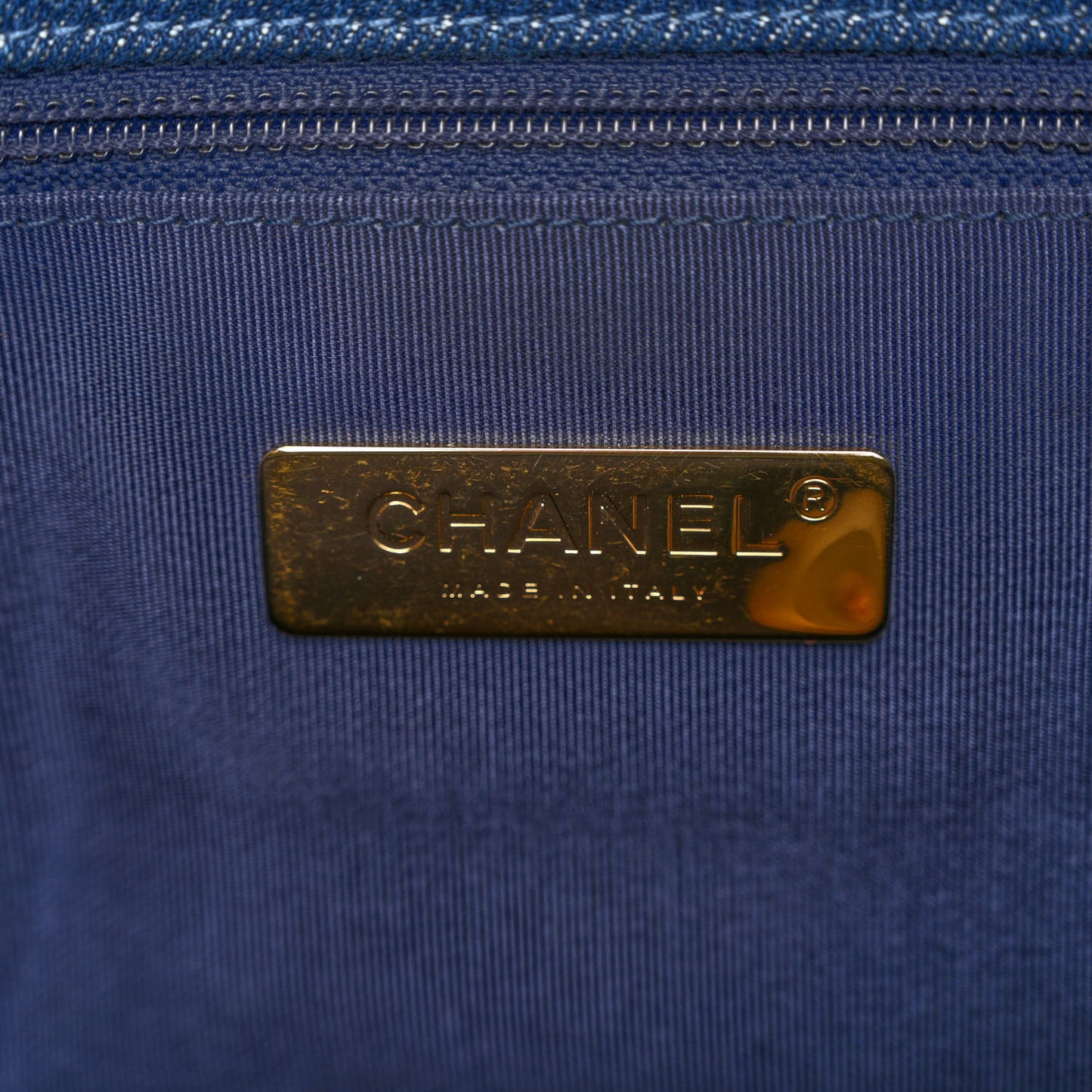 Denim Quilted Medium Chanel 19 Flap Blue