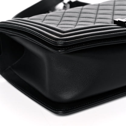 Chanel Calfskin Quilted Medium Boy Flap So Black 9 of 13