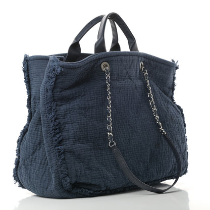 Chanel Canvas Extra Large Double Face Shopping Tote Navy 3 of 11