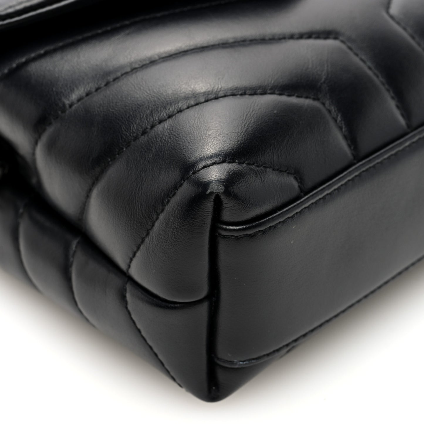 Calfskin Y Quilted Monogram Toy Loulou Crossbody Bag Black