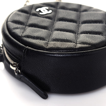 Chanel Caviar Quilted Round Clutch With Chain Black 10 of 13