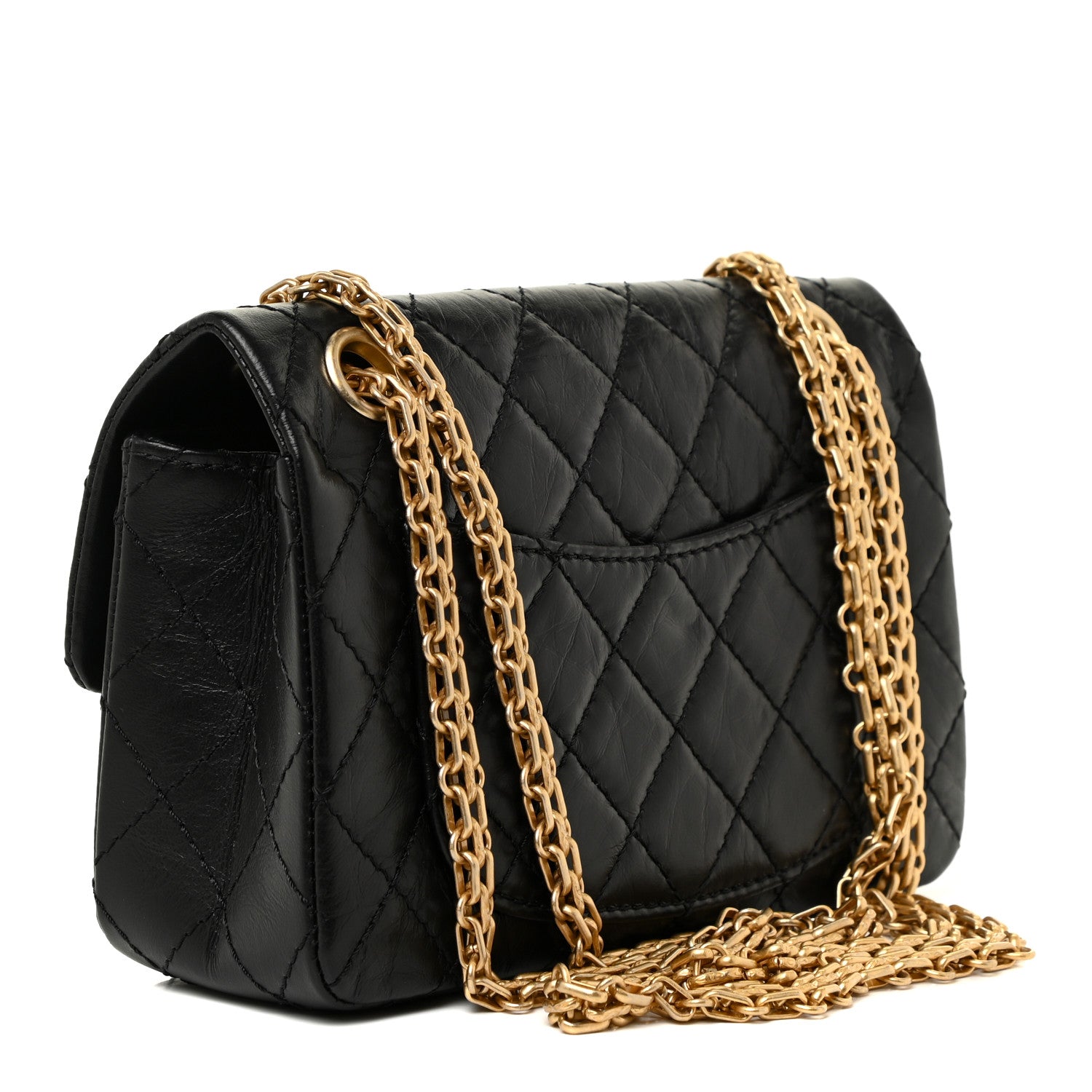 Chanel Aged Calfskin Quilted 2.55 Reissue Mini Flap Black 3 of 12