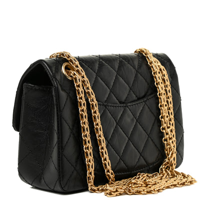 Chanel Aged Calfskin Quilted 2.55 Reissue Mini Flap Black 3 of 12