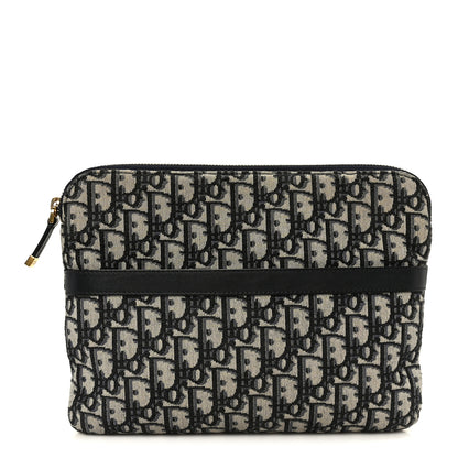 Christian Dior Oblique Pouch Clutch Blue 1 of 9