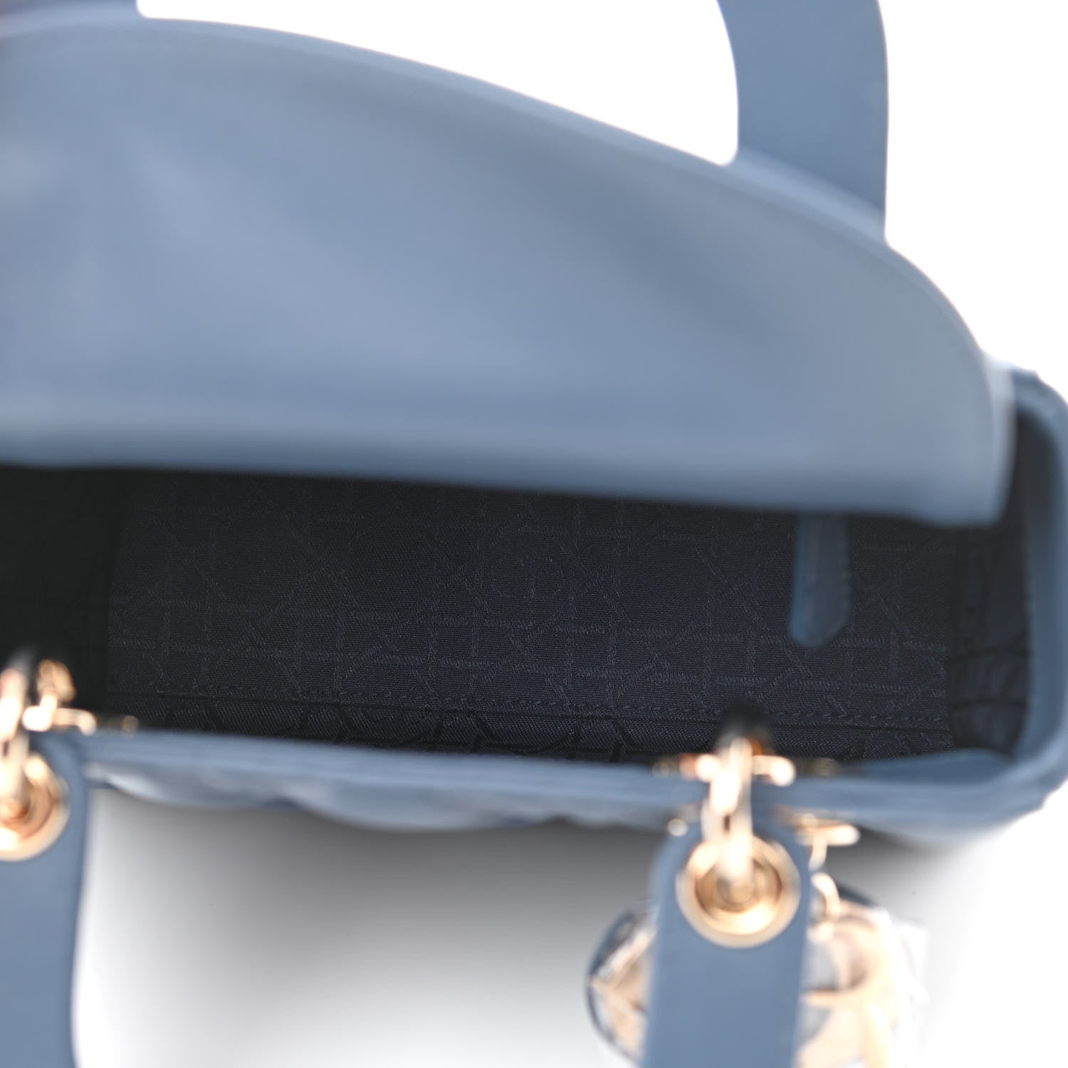Christian Dior Lambskin Cannage Small Lady Dior Denim 5 of 10
