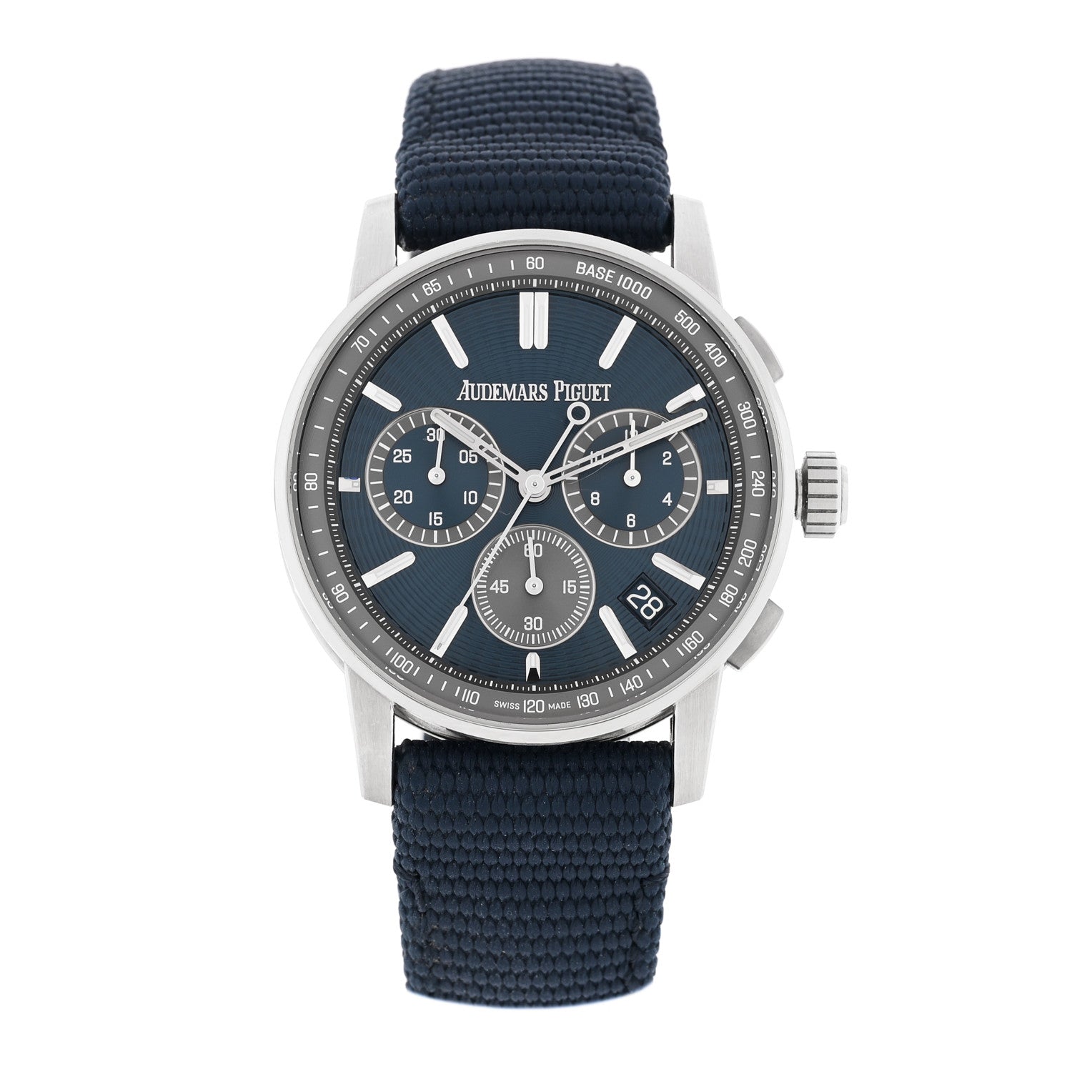 Audemars Piguet Stainless Steel Fabric 41mm Code 11.59 Automatic Watch Blue 26393ST.OO.A348KB.01 1 of 5