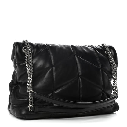 Saint Laurent Lambskin Quilted Small Loulou Puffer Monogram Chain Satchel Black 3 of 12
