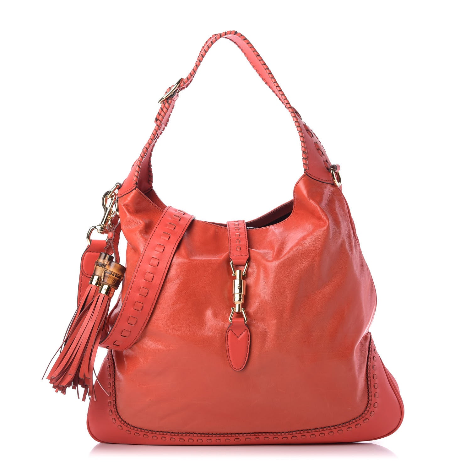 Gucci Calfskin Large New Jackie Hobo Red 1 of 9