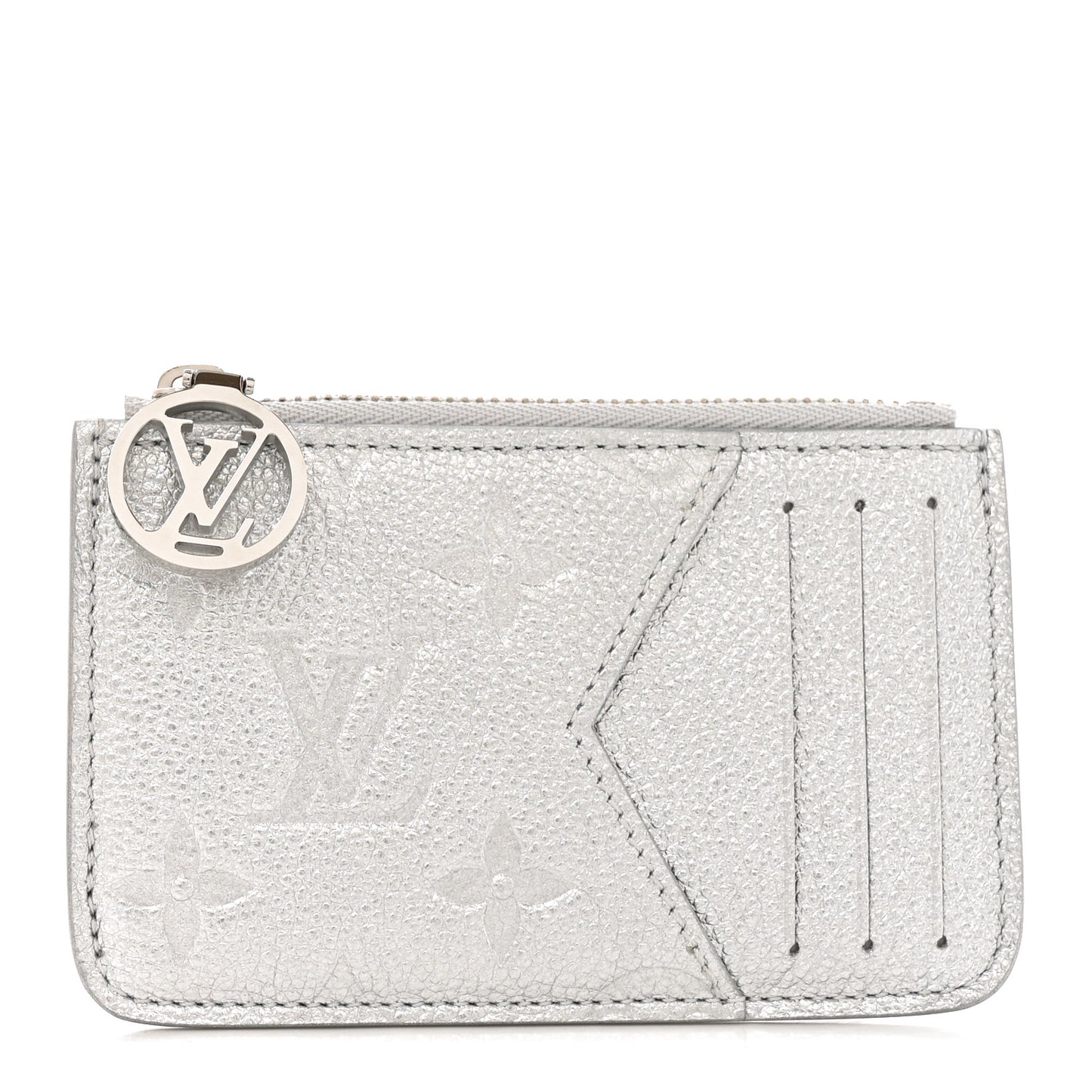 Empreinte Monogram Zipped Romy Card Holder Silver